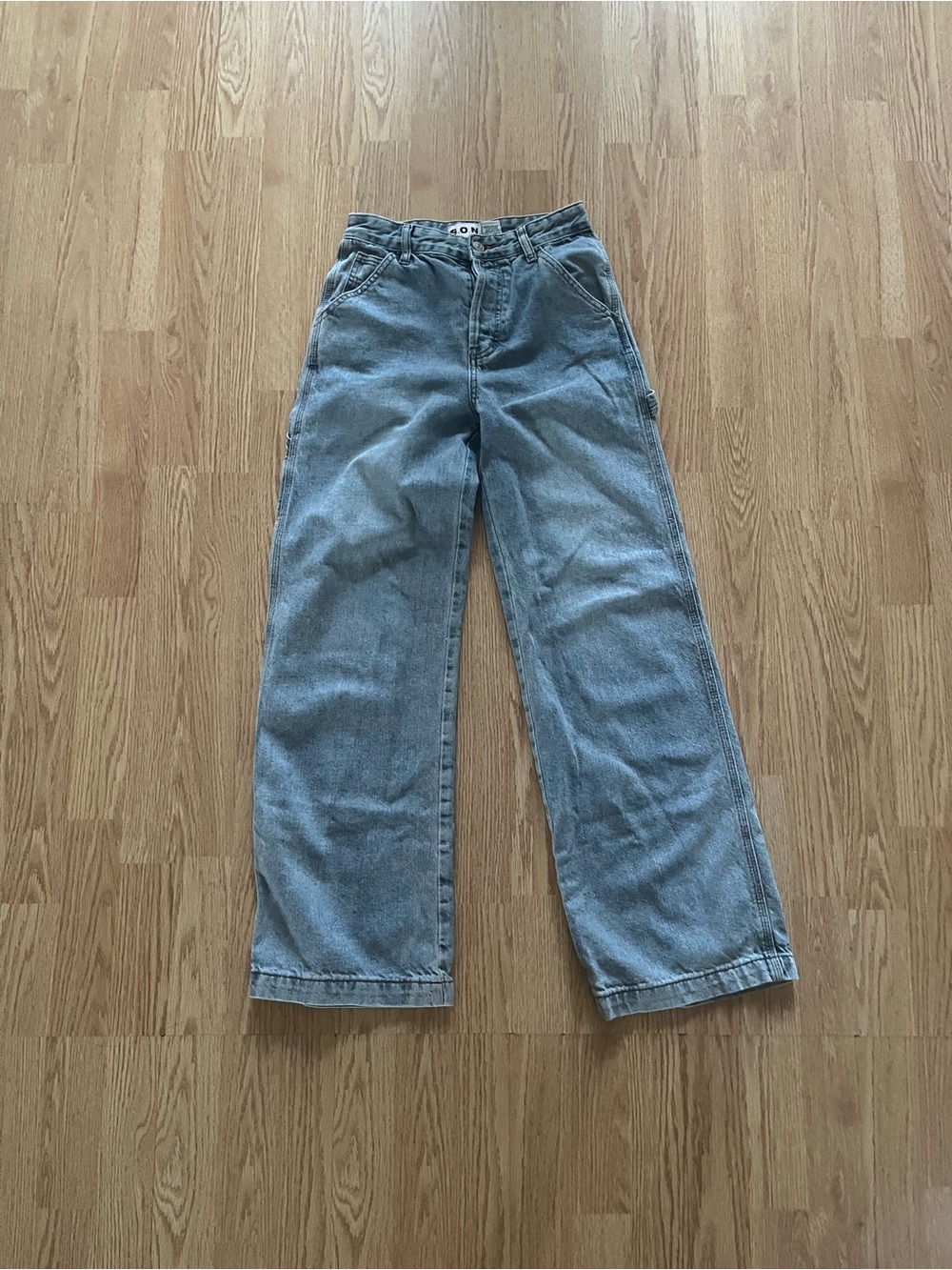 Song Light Wash Carpenter Straight Wife Leg Jeans Waist 25” Size 1
